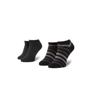 Tommy Hilfiger pánské černé ponožky 2 pack - 43 (BLACK)